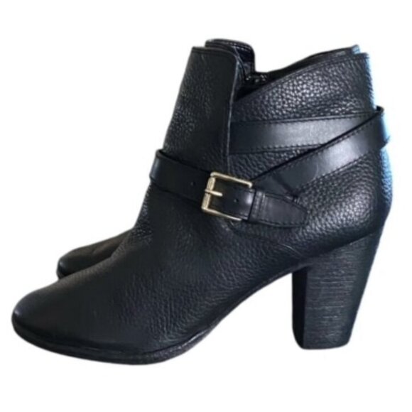 Lovely COLE HAAN Black Leather Heeled Side Zip Ankle Boots 'Grand Hayes' Sz 8 B - Picture 4 of 6